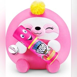 Snackles Sloth Plush 14” Push Pop Pink NEW With Tags